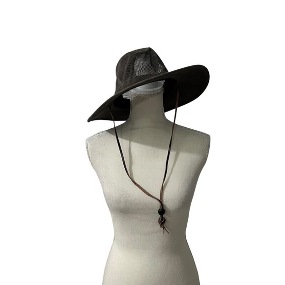 Duluth Trading Company Mesh Crusher Hat With Wide Brim &‎ Adjustable Chin Cord - Picture 2 of 4